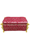 Grote barokbeen trunk Louis XV stijl rood Gobelins stof en goud hout