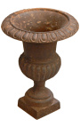 Medici-Vase aus Gusseisen mit rostfarbener Patina