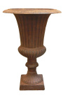 Medici Vase ribbet støbejern rustfarvet patina