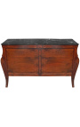 Chest of 3 drawers Louis XV style inlaid with black marble top