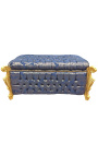 Didelė baroko sėdynė, Louis XV stiliaus mėlyna "Gobelinai" audiniai ir aukso mediena