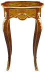 Square table in Louis XV style inlaid wood, bronze and painted music decorations. - 12