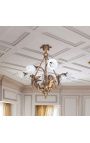 Grand chandelier Napoleon III style with angels and 6 tulips transparent 