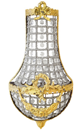 Стенна лампа Mongolfiere с прозрачно стъкло и златен бронз