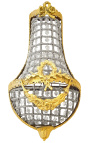Балон Стенен полилей (аплик) със стъклени декорации бронз 