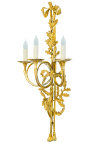 Great wall light bronze ormoulu Louis XVI style with three sconces