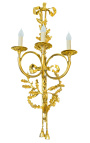 Velká nástěnná světlá bronzová ormoulu ve stylu Ludvíka XVI. se třemi nástěnnými svícny