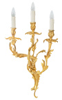 Big sconce 3 ramas Louis XV estilo rococo oro bronce