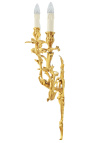Duży kinkiet 3 gałęzie w stylu rokoko Ludwika XV złoty brąz