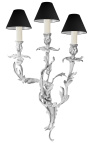 Big sconce 3 branches Louis XV rococo style silvered bronze