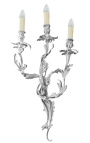 Velika svečnica s 3 vejami v slogu rokoko Ludvika XV. posrebrena bronasta