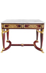 Console de milieu de style Empire avec bronzes et marbre blanc