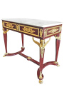 Console de milieu de style Empire avec bronzes et marbre blanc