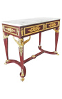 Console de milieu de style Empire avec bronzes et marbre blanc