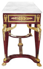 Console de milieu de style Empire avec bronzes et marbre blanc