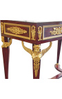 Console de milieu de style Empire avec bronzes et marbre blanc