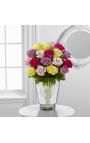 Vase blæst glas med hjerteformet dekoration "Fleurs"