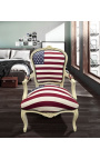 Барокко кресло стиль Louis XV «Американский флаг» и бежевой древес