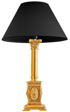 Francia birodalmi stílusú, aranyozott bronz asztali lámpa