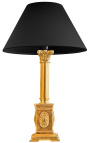 Tischlampe aus vergoldeter Bronze im französischen Empire-Stil