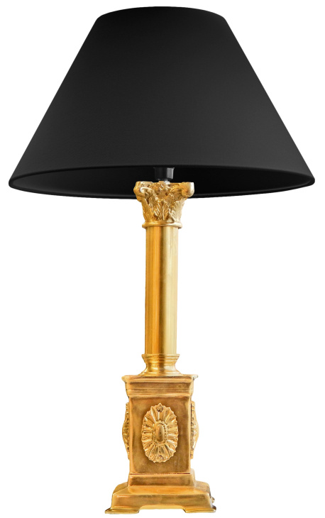 Lampada stile impero in bronzo dorato