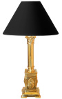 Tischlampe aus vergoldeter Bronze im französischen Empire-Stil