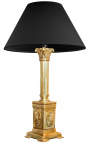 Lámpara de mesa estilo Imperio francés dorada bronce