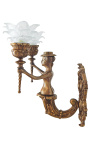 Wandlamp brons vrouw met hoed