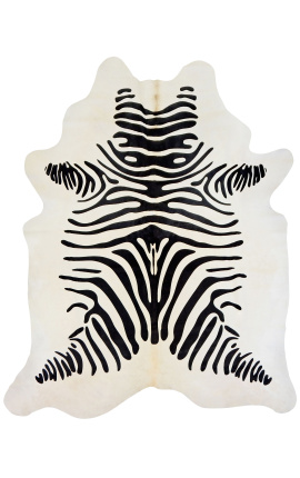 Catifa de pell de vaca real amb estampat de zebra