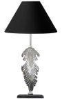 Bordlampe i sølv bronse sort marmor sokkel