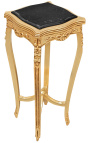 Высокий модельный золотой тумбочка в стиле Louis XV, черный мраморный стол