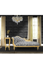 Høy modell gyldent sidebord firkantet Louis XV-stil svart marmorplate