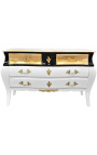 Commode baroque de style Louis XV laqué blanc et noir