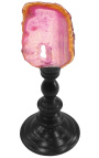 Agate sur balustre en bois