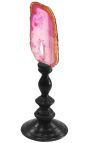 Agate sur balustre en bois