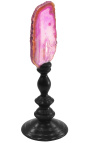 Agate sur balustre en bois