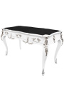 Big baroque desk Louis XV style with 3 drawers, white 