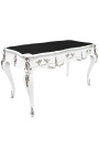 Duże biurko w stylu barokowym w stylu Ludwika XV z 3 szufladami, białe 