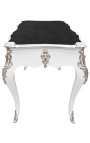 Liels baroka galda luksoforu stila luksoforu ar 3 pieskārieniem, balts 
