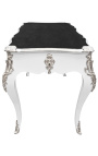 Μεγάλο μπαρόκ γραφείο στυλ Louis XV με 3 συρτάρια, λευκό 