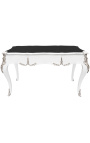 Big baroque desk Louis XV style with 3 drawers, white 