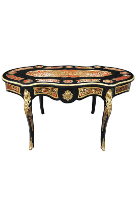 Stort skrivbord "violonné" stil Napoleon III Boulle markett