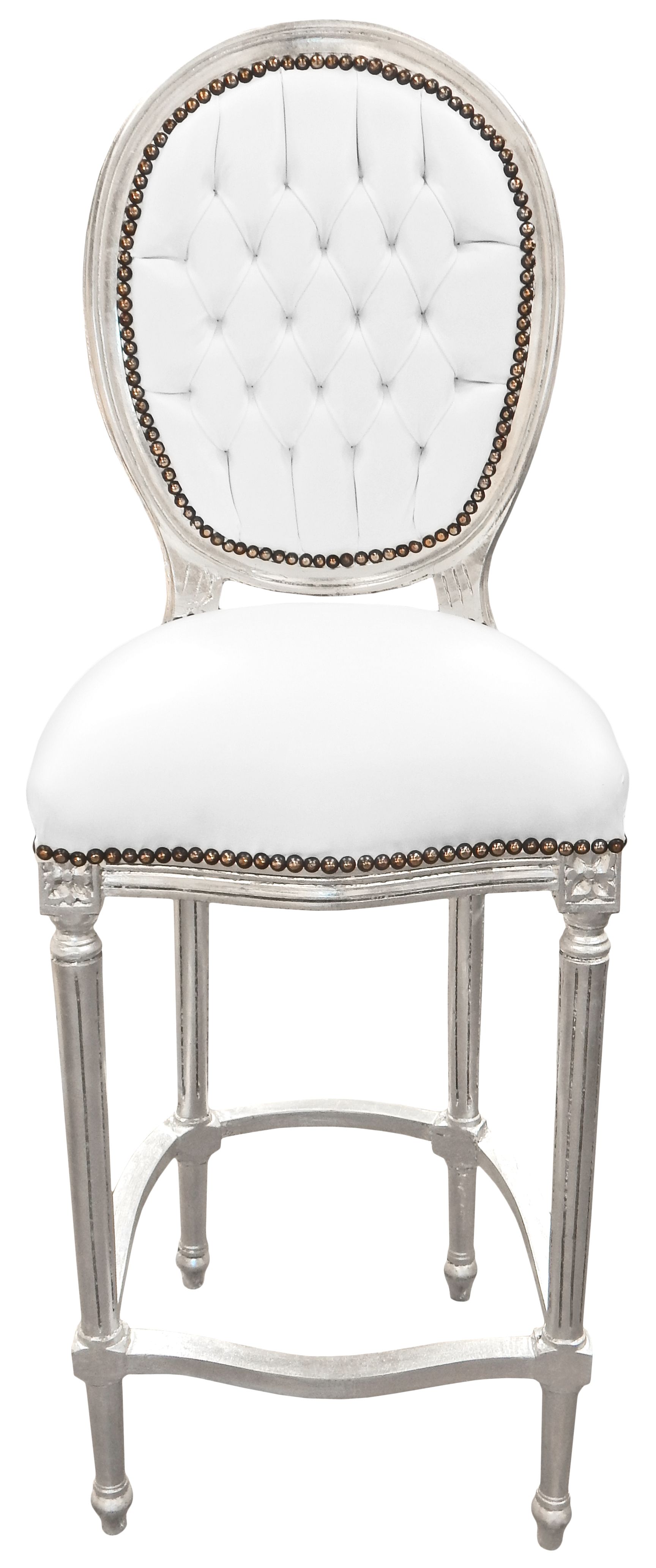Bar Chair Louis Xvi Style White, Baroque Bar Stools