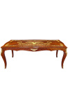 Mesa de comedor grande Luis XV estilo marquetry palisander