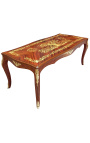 Large dining table Louis XV style marquetry palisander
