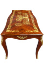Duży stół jadalny w stylu Ludwika XV intarsja palisander