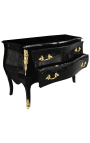 Baroque dresser of style Louis XV black and gold bronzes