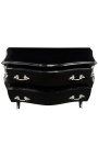 Baroque chest of drawers (commode) of style Louis XV black, silver bronzes