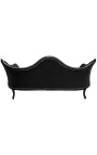 Baroque Sofa Napoléon III black velvet and black lacquered wood