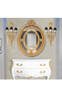 Baroka apvalks Louis XV stils balta un zelta bronzas